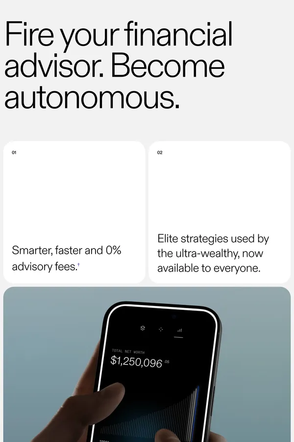Autonomous — Fire your financial advisor. Become autonomous. - Landing design inspiration