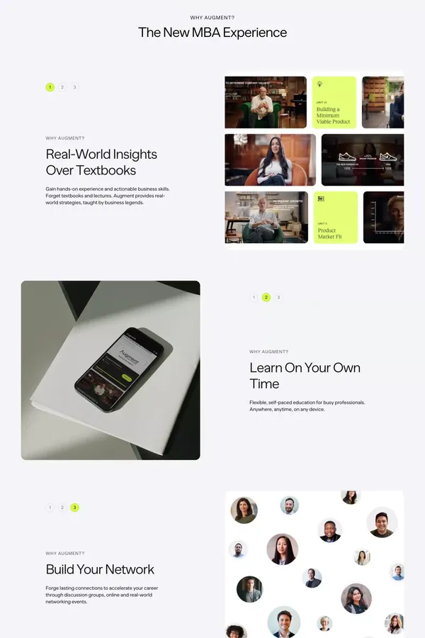 Augment.org | The Best MBA Alternative - Landing design inspiration