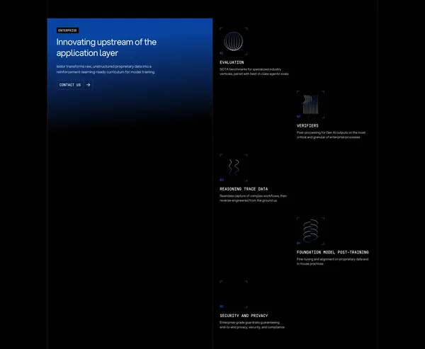 Isidor | Frontier Enterprise AI - Landing design inspiration