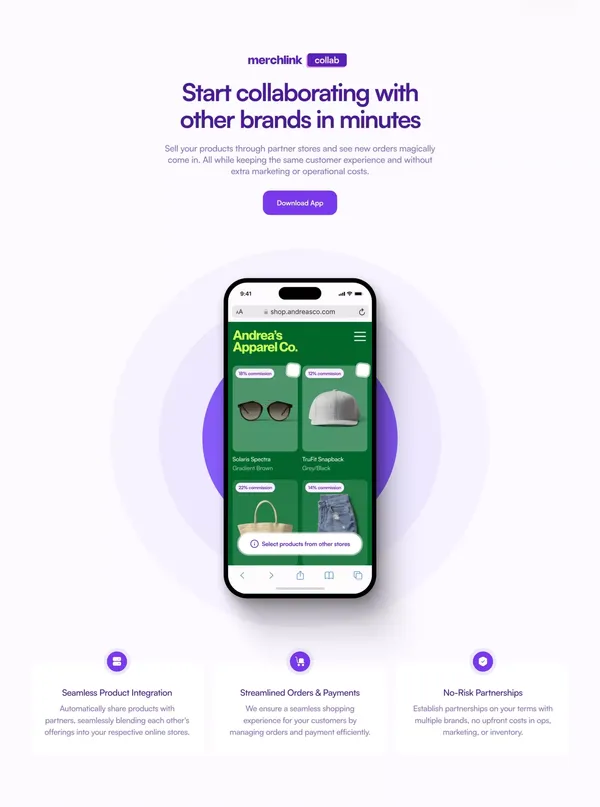 Merchlink: The New Era of Collaborative eCommerce - Landing design inspiration