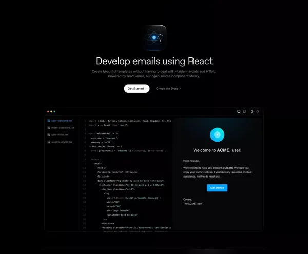 Resend - Landing design inspiration