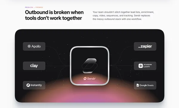 Sendr.ai - The all-in-one Outreach CRM for modern sales teams - Landing design inspiration