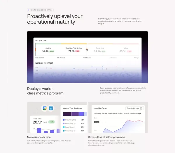 Span - AI-native engineering intelligence and automations - Landing design inspiration
