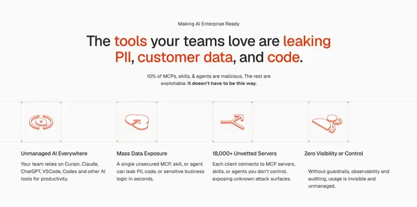 Enterprise MCPs, Skills, & Agents | Runlayer - Landing design inspiration