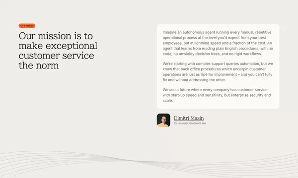 Gradient Labs · The best customer support hire youâll ever make - Landing design inspiration