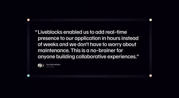 Liveblocks | Collaborative experiences in days, not months - Landing design inspiration