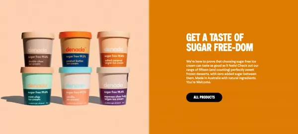 Denada Sugar Free Ice Cream | Because Everyone Needs Dessert | Denada - Landing design inspiration