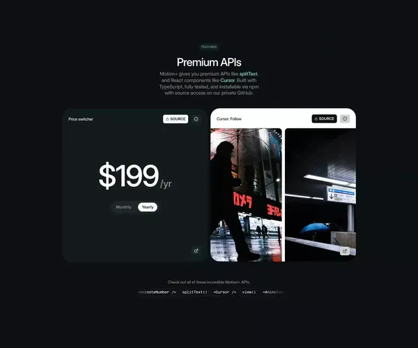Motion+ — Level up your animations with the all-in membership - Landing design inspiration