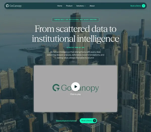 Real Estate Investment Management Platform | GoCanopy - Landing design inspiration