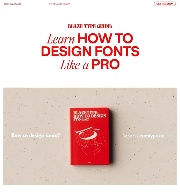 Blaze Type â How To Design Fonts? - Landing design inspiration