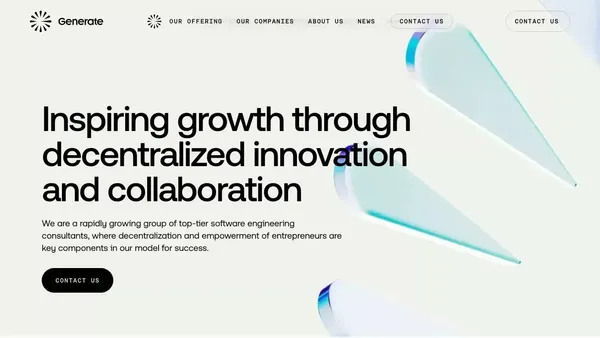 Generate Group - Landing design inspiration
