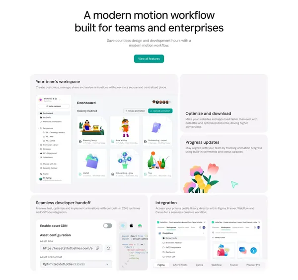 LottieFiles: Download Free lightweight animations for website & apps. - Landing design inspiration