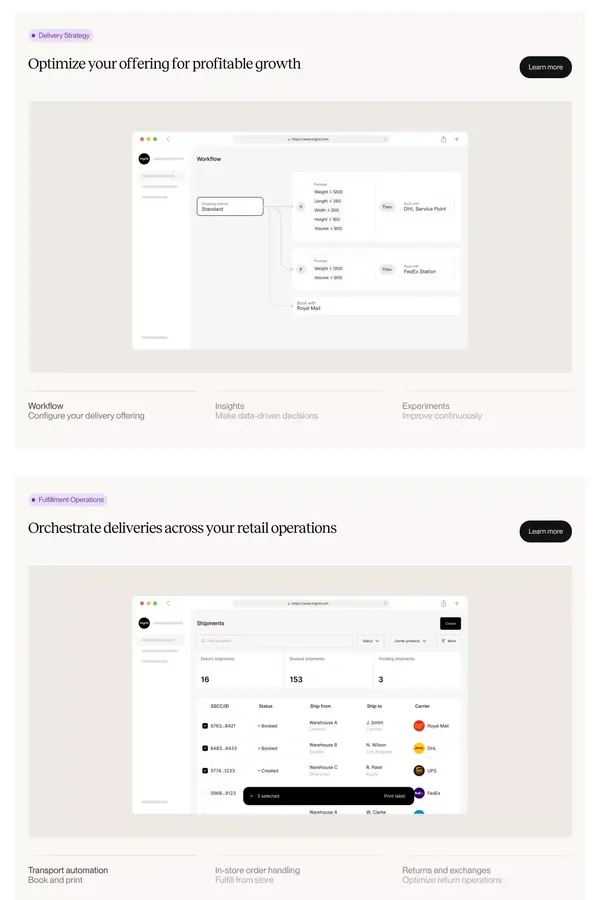 Ingrid – Optimize delivery. Delight customers. - Landing design inspiration