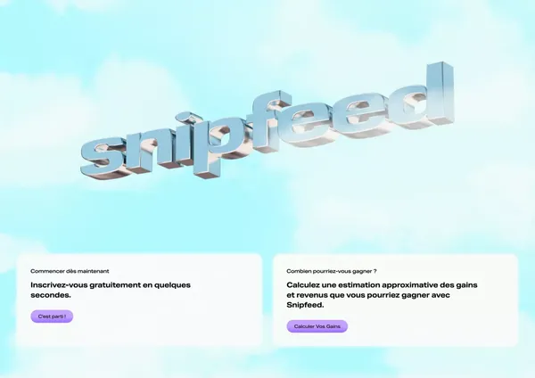 Homepage - Snipfeed - Landing design inspiration