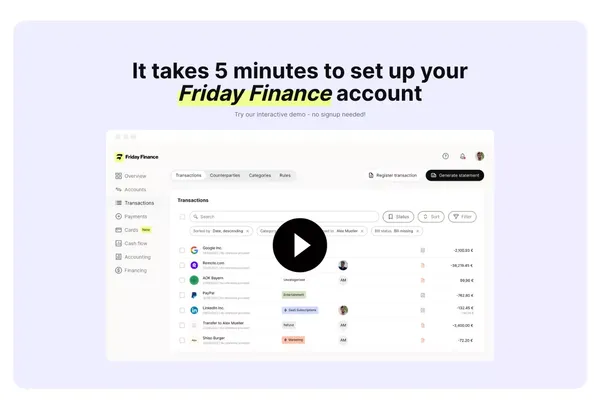 Friday Finance - Business finance, simplified - Landing design inspiration