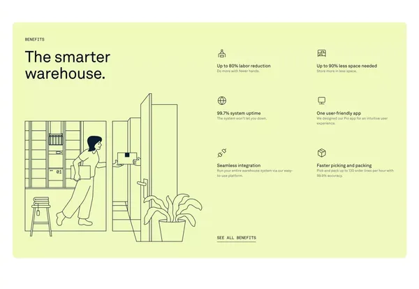 Pio's Breakthrough Automated Warehouse System - Landing design inspiration