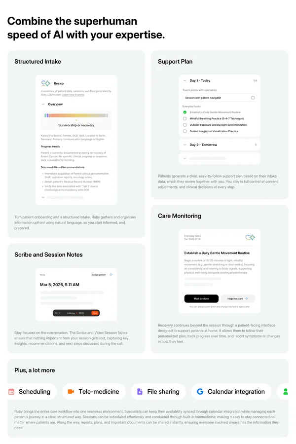 Ruby – Structured Cancer Survivorship Care - Landing design inspiration