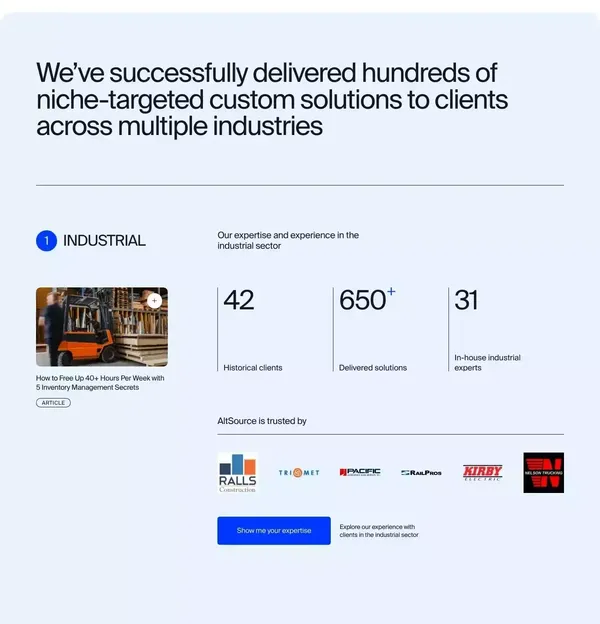 AltSource | Custom software solutions - Landing design inspiration