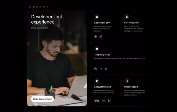 Gladia | Audio Transcription API - Landing design inspiration
