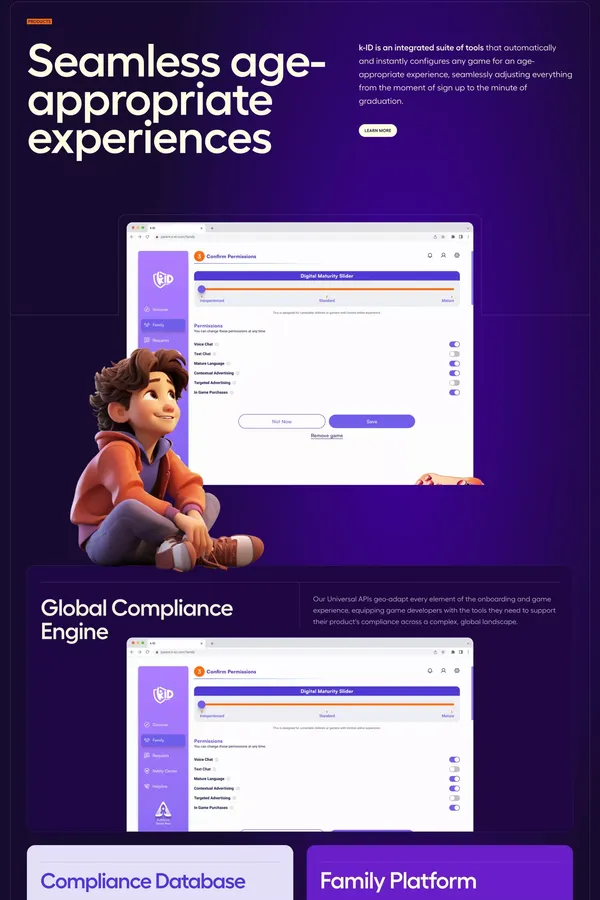 k-ID | A quantum leap in age appropriate compliance & design - Landing design inspiration