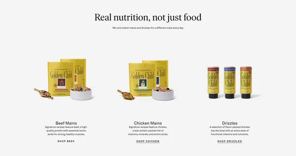 Fresh, Veterinarian-Formulated Dog Food Delivered | Golden Child - Landing design inspiration