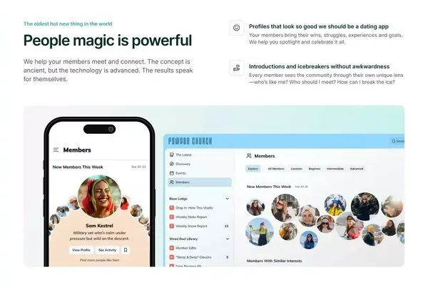Mighty Networks | Community Platform, Courses & Memberships - Landing design inspiration
