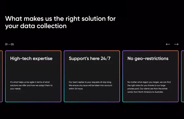 Data-gathering infrastructure adjusted for your request - Landing design inspiration