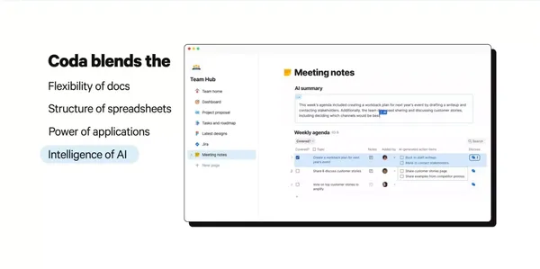 Coda: Your all-in-one collaborative workspace. - Landing design inspiration