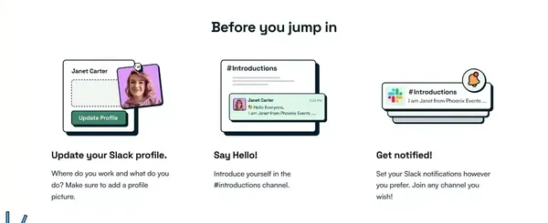 Join Zuddl's Slack Community Created To Help Event Professionals to stay updated - Landing design inspiration