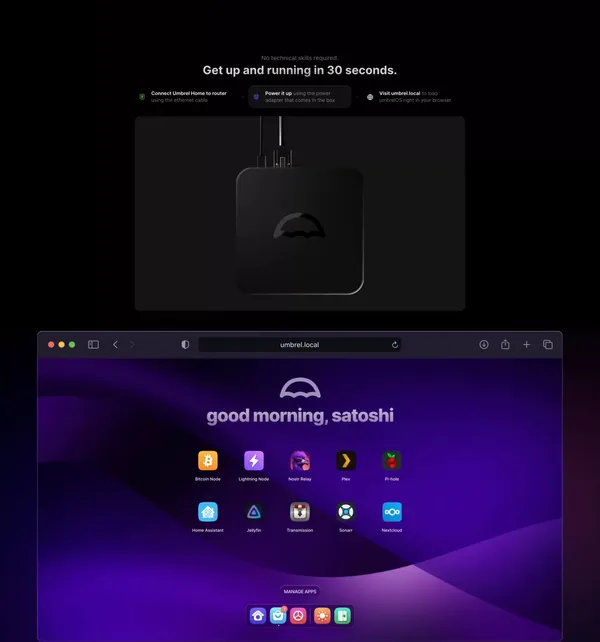 Umbrel — The ultimate home server and OS for self-hosting - Landing design inspiration