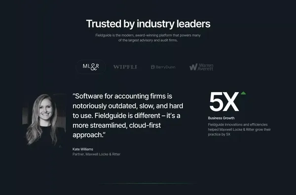 Fieldguide Advisory & Audit Cloud - Landing design inspiration