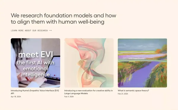 Hume AI - Landing design inspiration