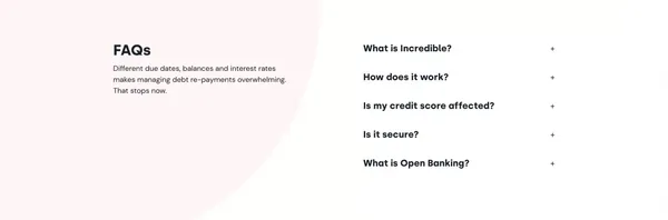 Incredible - Save on your debt - Landing design inspiration
