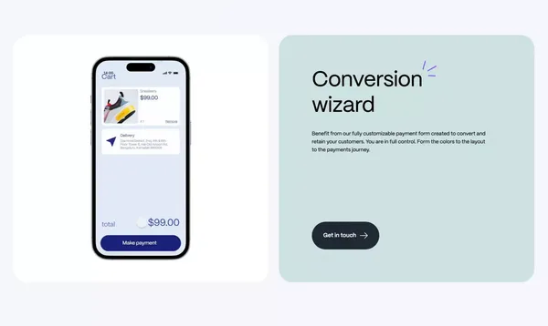 Contiant - Enjoy instant payments with Open Banking - Landing design inspiration