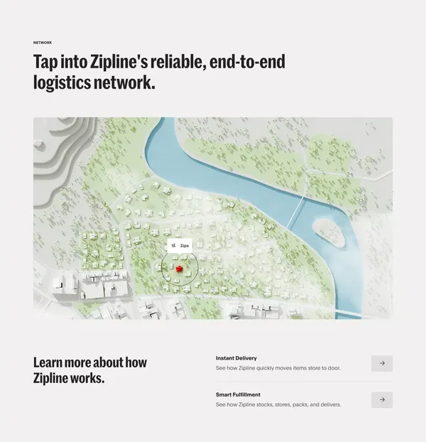 Zipline Instant Delivery & Logistics - Landing design inspiration