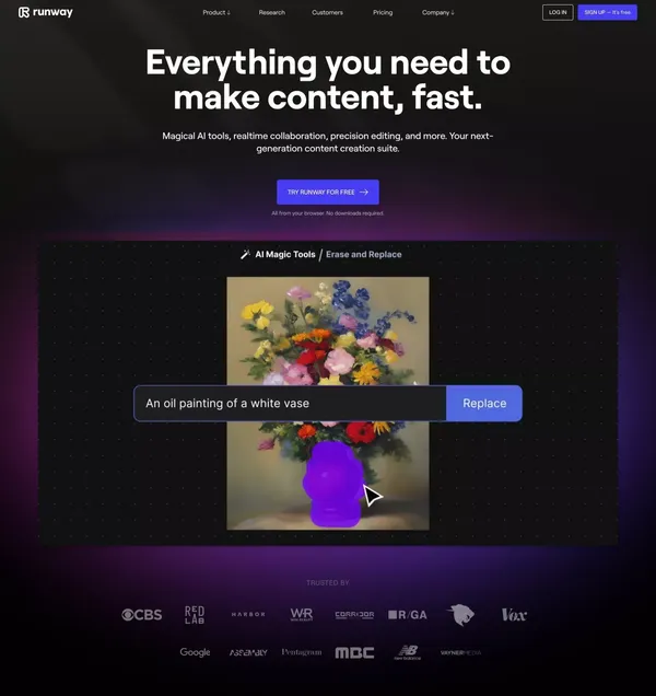Runway - Online Video Editor | Everything you need to edit video, fast. - Landing design inspiration