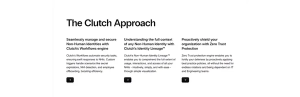 NHI Security with Clutch: Secure All Non-Human Identities - Landing design inspiration
