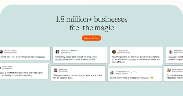 Zapier | Automation that moves you forward - Landing design inspiration