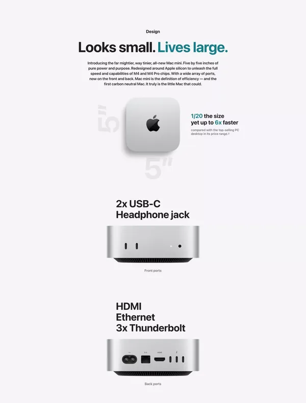Mac mini - Apple - Landing design inspiration