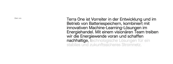 Terra One – Innovative Batteriespeicherlösungen für eine nachhaltige Zukunft - Landing design inspiration