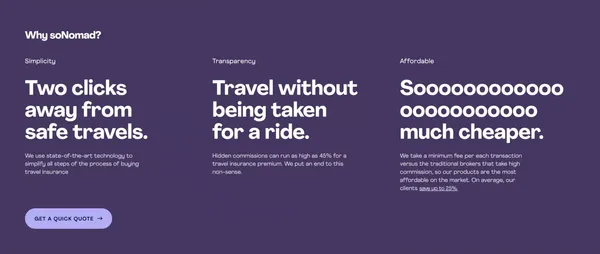 Travel Insurance | Medical Insurance | soNomad. - Landing design inspiration
