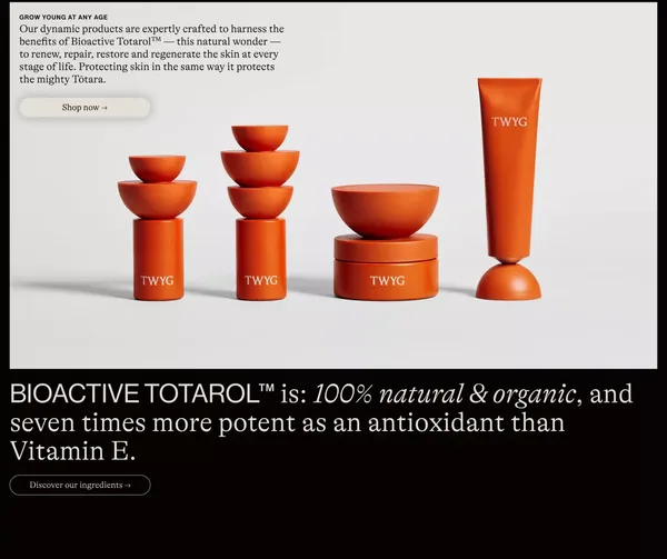 Scientifically Proven, Natural New Zealand Skincare | TWYG Skincare – TWYG skincare - Landing design inspiration