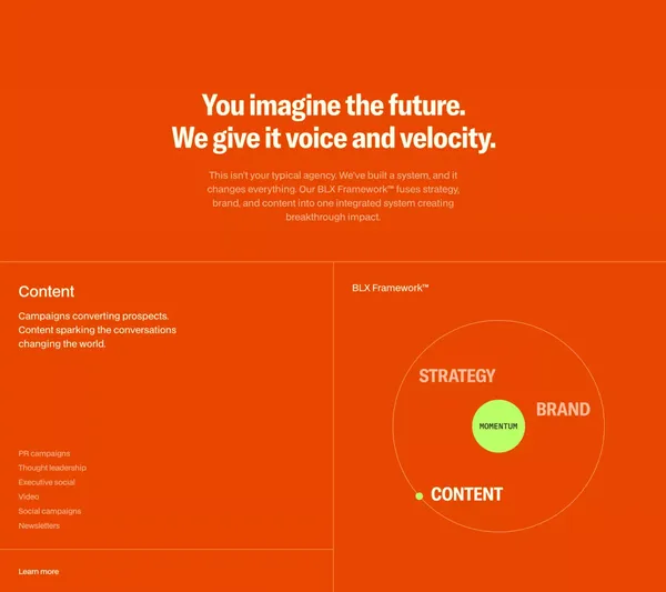 Global Brand & Content Agency for Built World Innovators | Bloxspring - Landing design inspiration
