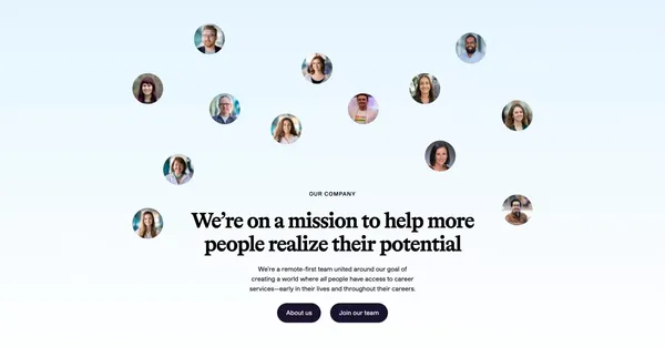 uConnect: The first ever all-in-one virtual career center platform - Landing design inspiration