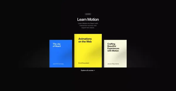Motion - A modern animation library for JavaScript and React - Landing design inspiration