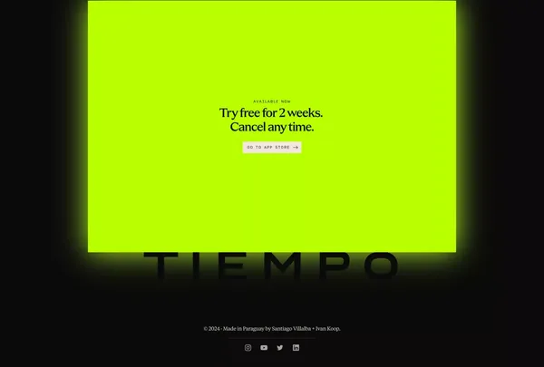 Tiempo - Landing design inspiration