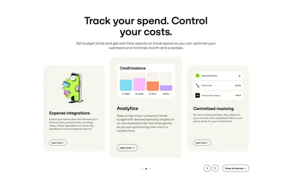 Corporate Travel Management & Business Travel Services - Landing design inspiration
