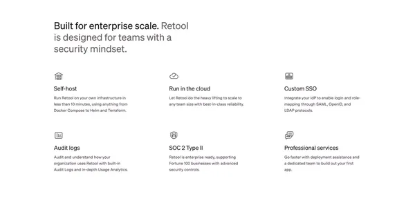 Retool | The fastest way to develop effective software. - Landing design inspiration
