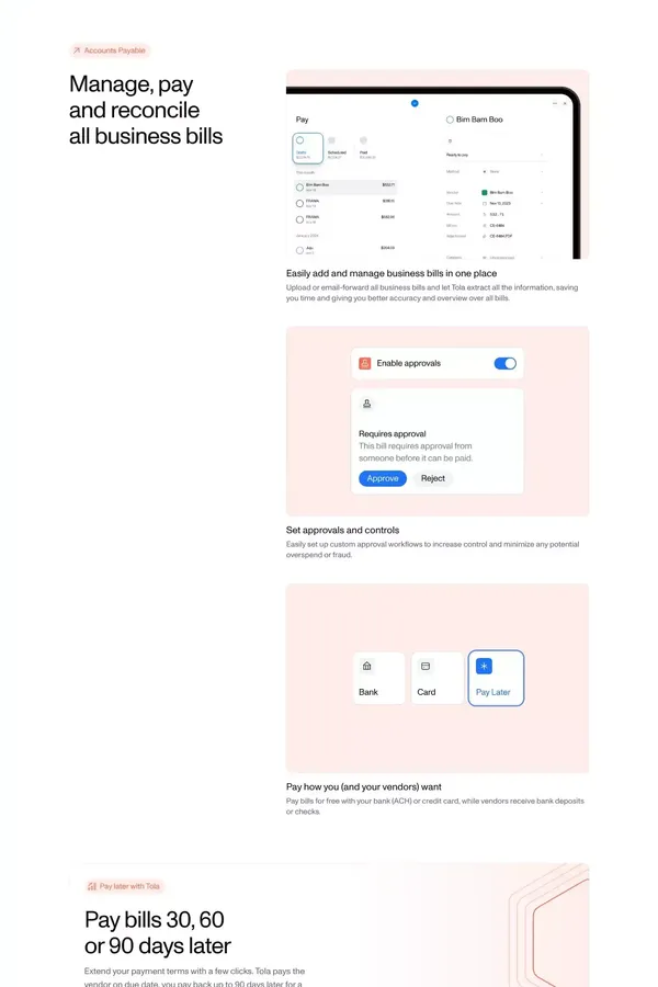 Tola - Landing design inspiration