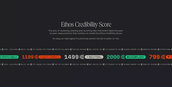 Ethos - A safer & more trusted on-chain crypto experience - Landing design inspiration